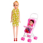 Кукла-модель «Мама с дочкой» с коляской, МИКС - фото 8216668