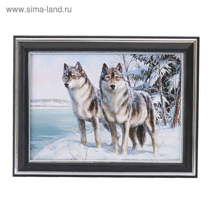 Картина "Красивые волки" 21*16 см - Фото 1