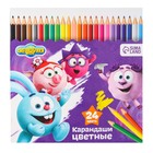 Цветные карандаши, 24 цвета, шестигранные, Смешарики - Фото 3