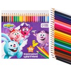 Цветные карандаши, 24 цвета, шестигранные, Смешарики - Фото 7