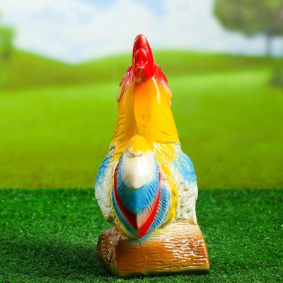 Садовая фигура из гипса «Петух на бревне», 26×12×18 см