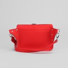Сумка на пояс, 19*4*13, отдел на молнии, регулируемый ремень, красный/серый - Фото 3