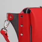 Сумка на пояс, 19*4*13, отдел на молнии, регулируемый ремень, красный/серый - Фото 4