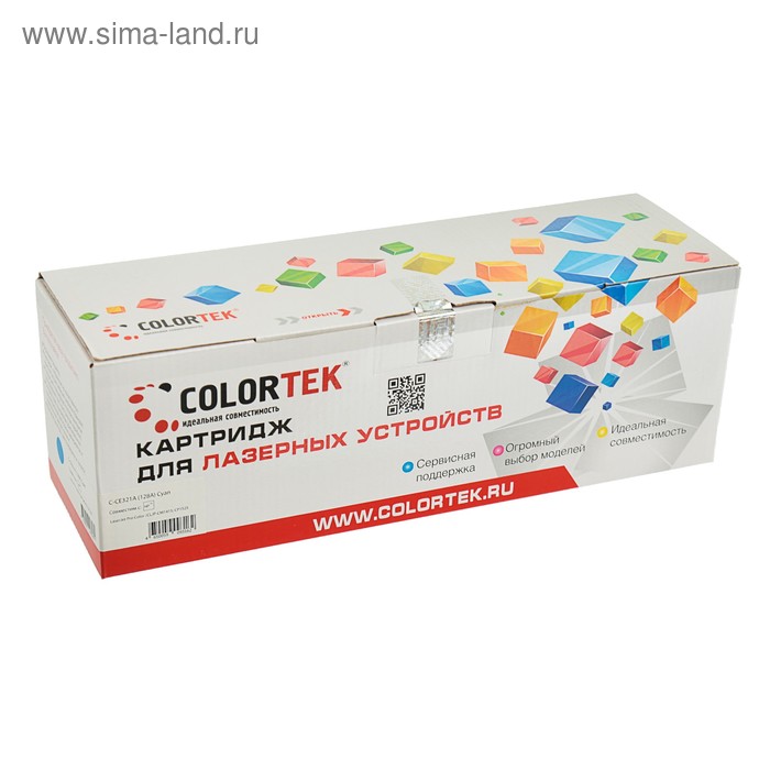 Картридж Colortek CE321A (128A) для HP LaserJet Color Pro CP1525/CM1415 (1300k), голубой - Фото 1