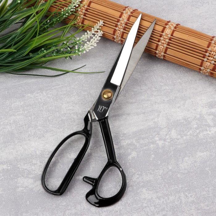 Ножницы закройные, 10", 26 см, чёрные