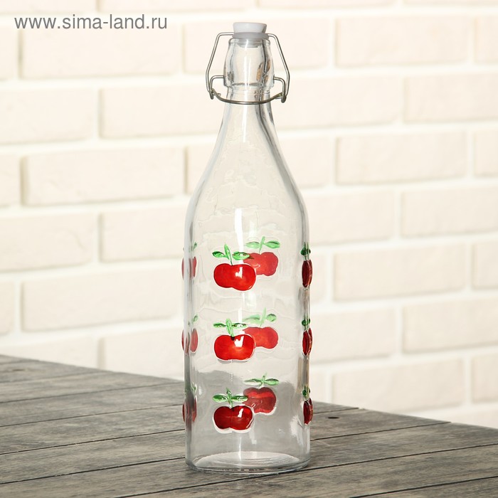Бутыль для масла с бугельным замком «Яблоко», 1,05 л, 8×31 см - Фото 1