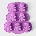 Форма для выпечки Доляна «Животные.Мишка», 7 ячеек, 27×24×3.5 см (6.7×3.2 см), МИКС - Фото 2