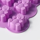 Форма для выпечки Доляна «Животные.Мишка», 7 ячеек, 27×24×3.5 см (6.7×3.2 см), МИКС - Фото 4