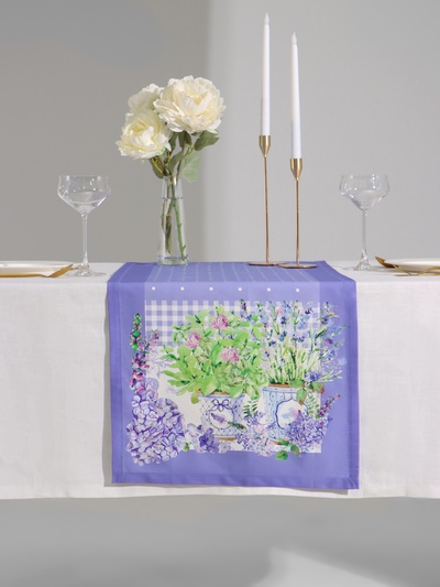 Дорожка на стол Этель «Прованс», 40×145 см, 100% хлопок, саржа 190 г/м², сиреневая