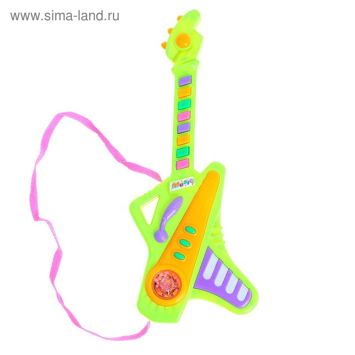 Гитара "Звезда", звуковые эффекты, работает от батареек, цвета МИКС - Фото 1