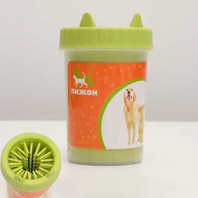 Лапомойка с силиконовыми ворсинками 15×10×10 см, микс цветов