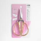 Ножницы для рукоделия, скошенное лезвие, 5", 12,5 см, цвет золотой - фото 10005676