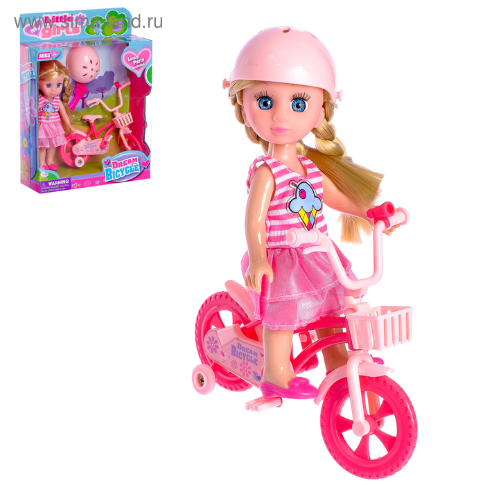 Кукла модная "Лида" на велосипеде, с аксессуарами, МИКС - Фото 1