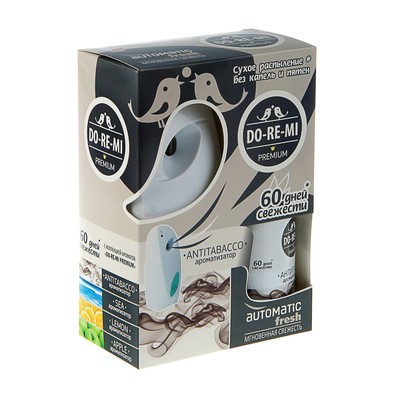 Комплект До-Ре-Ми Премиум «Антитабак» 250 мл, автоматический диспенсер + 2 батарейки