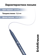 Ручка капиллярная ErichKrause F-15, синий стержень, узел 0.6 мм - Фото 4