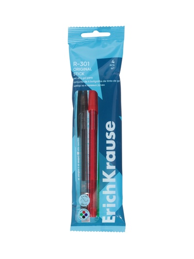 Набор ручек гелевых ErichKrause R=301 Original Gel, 4 цвета, узел 0.5 мм