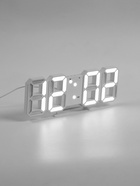 Часы - будильник электронные «Цифры», настольные, настенные, на подвесе, 9×3×23 см, белая индикация - Фото 4