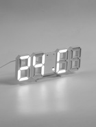 Часы - будильник электронные «Цифры», настольные, настенные, на подвесе, 9×3×23 см, белая индикация - Фото 5