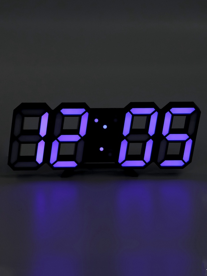 Часы электронные настольные «Цифры», с подвесом, синяя индикация, 16.5×6×3 см, от USB - Фото 1