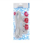 Удлинитель сетевой Smartbuy, 3 розетки, 7 м, 2200 Вт, ПВС 2×1 мм2, 10 А, без заземления, белый - Фото 4