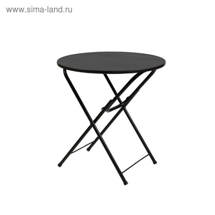 Складной стол "Лидер 4", диаметр 700 мм, ножки чёрные, столешница венге - Фото 1