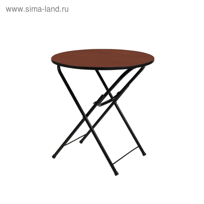 Складной стол "Лидер 4", диаметр 700 мм, ножки чёрные, столешница орех - Фото 1