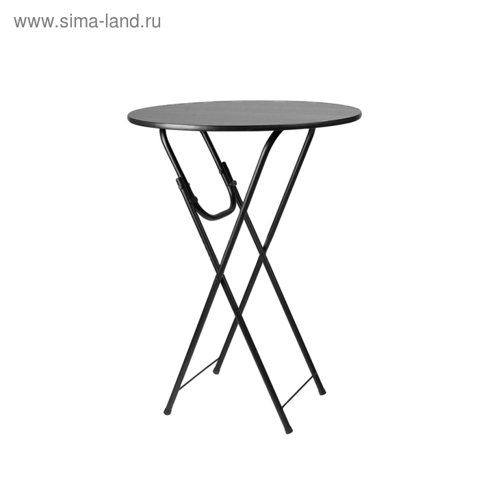 Складной стол "Лидер 9", диаметр 700 мм, ножки чёрные, столешница венге - Фото 1