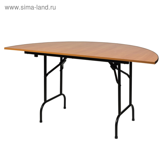 Складной полукруглый стол "Лидер 11", диаметр 800 мм, ножки чёрные, столешница вишня - Фото 1