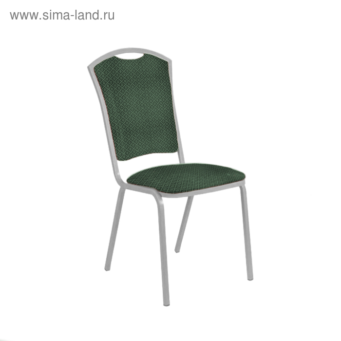 Банкетный стул "Патрик Лайт" 20 мм, каркас серебро, обивка ромб зеленый - Фото 1