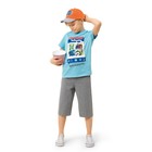 Комплект для мальчика из футболки и бриджей, рост 122 см, цвет голубой - Фото 1