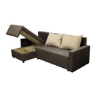 Диван угловой «Шерри» с подлокотниками, обивка «балтик кофе», подушки «нео латтэ» - Фото 6