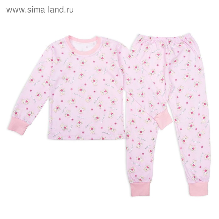 Пижама для девочки Мишки Sweet Baby, рост 92 см, цвет розовый - Фото 1