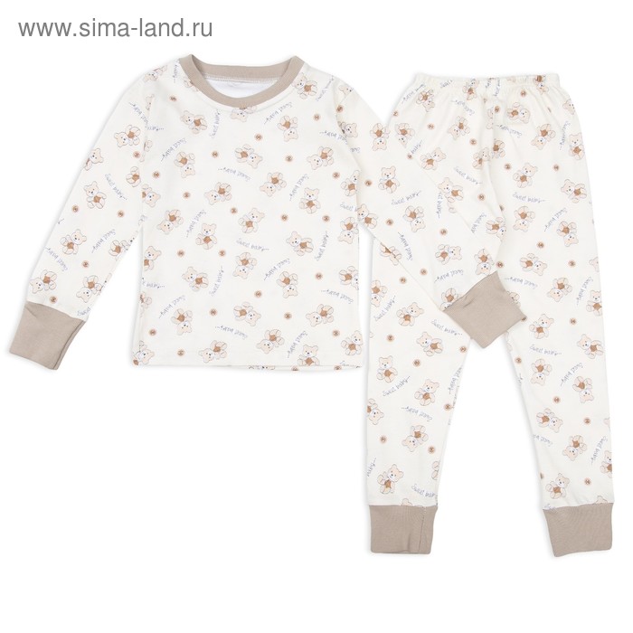 Пижама для девочки Мишки Sweet Baby, рост 134 см, цвет бежевый - Фото 1