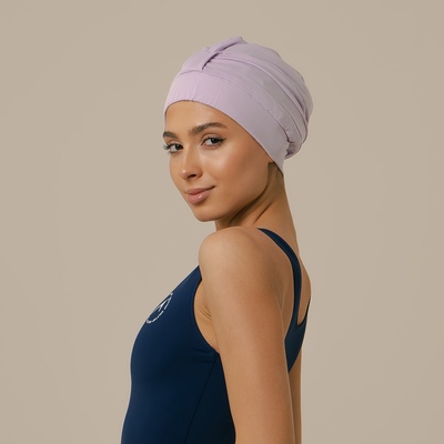 Шапочка для плавания взрослая ONLYTOP, тканевая, обхват 54-60 см, цвет сиреневый
