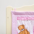 Органайзер на детскую кроватку горошек на розовом + мишки на розовом, синтепон, бязь 140г/м   286975 - Фото 2