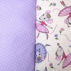 Комплект в кроватку (4 предмета), диз. мышки-балеринки/горошек на фиолетовом - Фото 5