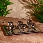 Набор рюмок на подносе, 24×17 см, 6 шт. - Фото 1