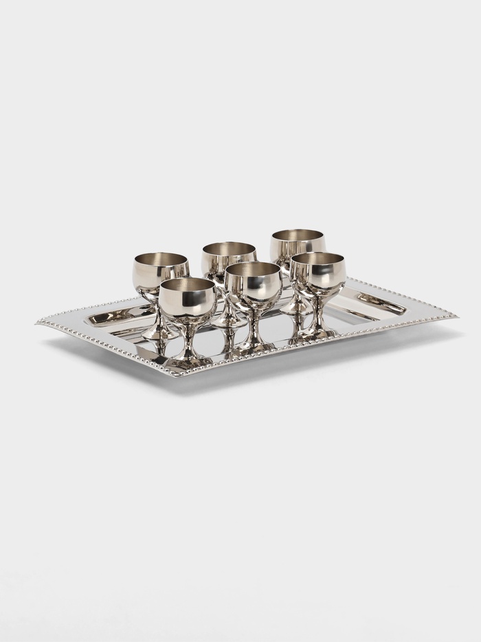 Набор рюмок на подносе, 24×17 см, 6 шт. - Фото 1