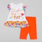 Комплект для девочки (футболка+бриджи), рост 80 см, цвет белый/оранжевый Л944-3924_М - Фото 1