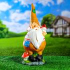 Садовая фигура "Гном островерхий с грибом" 43х17см МИКС - Фото 1