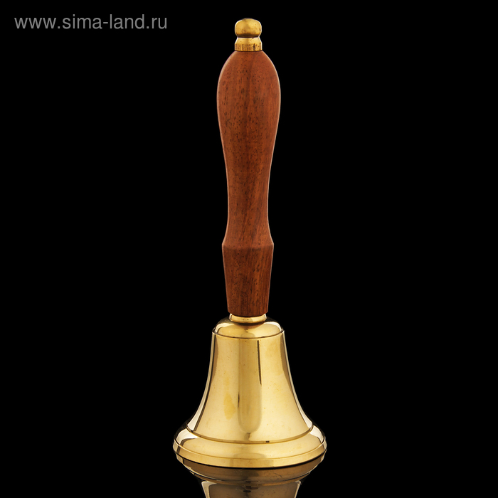 колокол деревян рукоять диам 5, выс 14.5 - Фото 1
