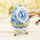 Пасхальная Яйцо-шкатулка «Гжель», 7,5 см - Фото 1