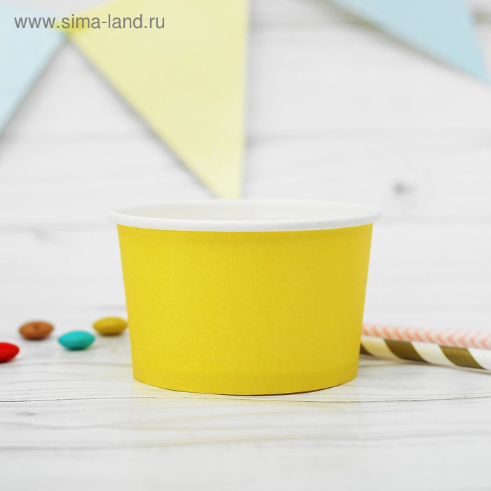 Креманка для десерта бумажная, цвет жёлтый (набор 10 шт.) - Фото 1