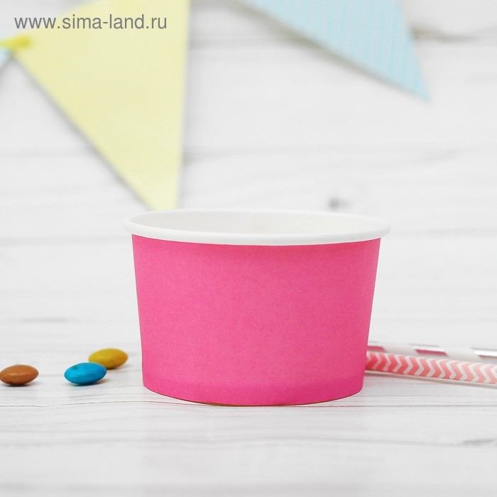 Креманка для десерта, бумажная, набор 10 шт., цвет розовый - Фото 1