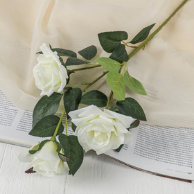 Цветы искусственные "Роза Фиона" три бутона, 8х70 см, белый