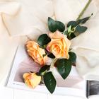 Цветы искусственные "Роза Фиона" три бутона, 8х70 см, жёлтый - Фото 1