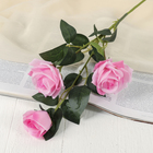 Цветы искусственные "Роза Фиона" три бутона 8*70 см розовая - фото 8667988
