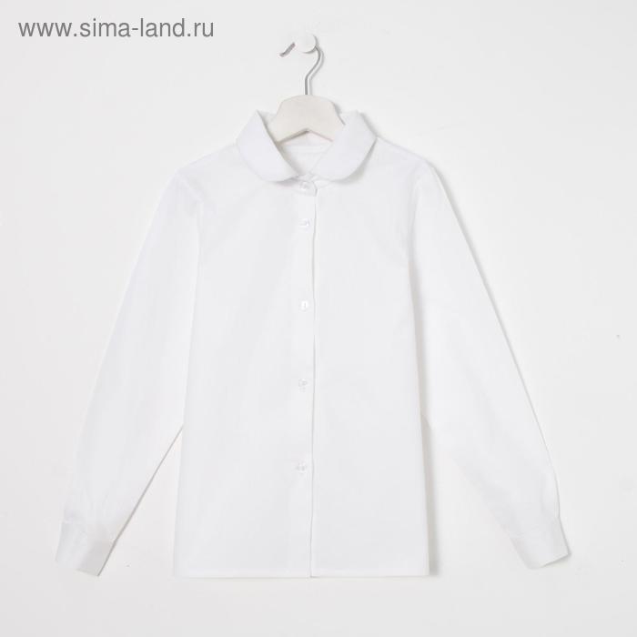 Блузка для девочки, цвет белый, рост 128 см - Фото 1