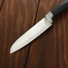 Набор ножей кухонных на подставке, 6 предметов: 5 ножей 8.5 см, 12 см, 12 см, 19.7 см, 19 см, ножницы, чёрный - Фото 4