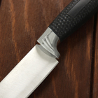 Набор ножей кухонных на подставке, 6 предметов: 5 ножей 8.5 см, 12 см, 12 см, 19.7 см, 19 см, ножницы, чёрный - Фото 5